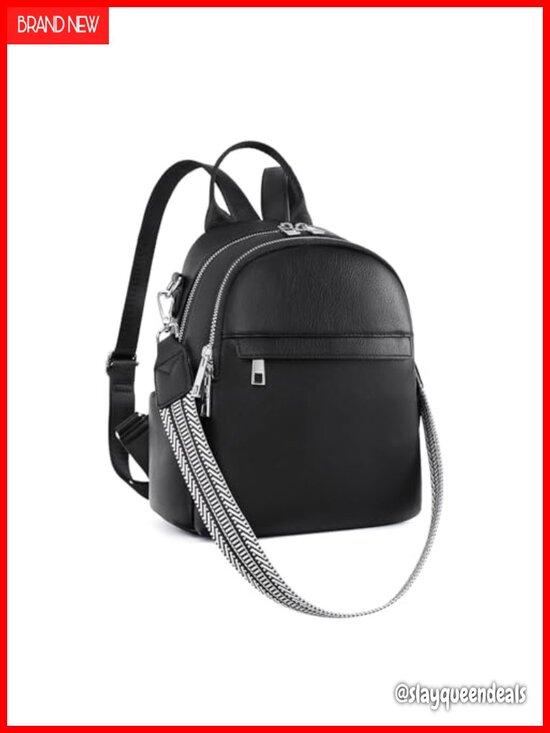 Faux Leather Mini Convertible Backpack Purse for Women Travel Shoulder Bag main image 3